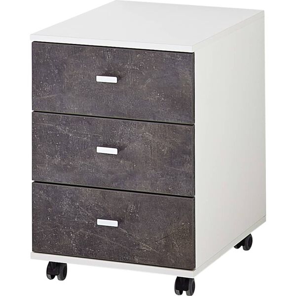 426458 Germania Rolling Filing Cabinet "Altino" 40x48,9x56,9 cm Basalto Dark and White