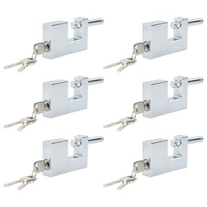 vidaXL visac&iacute; z&aacute;mek 6 pcs Stř&iacute;brn&aacute; 8,7 x 1,9 x 5,5 cm Železo