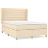 vidaXL Box spring postel s matrac&iacute; kr&eacute;mov&aacute; 140x190 cm textil