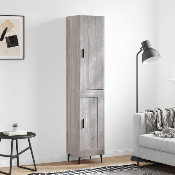 vidaXL Skř&iacute;ň highboard &scaron;ed&aacute; sonoma 34,5 x 34 x 180 cm kompozitn&iacute; dřevo