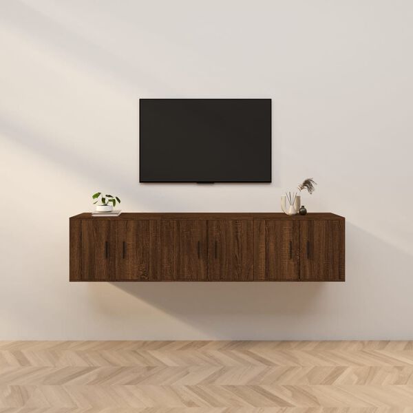 vidaXL N&aacute;stěnn&eacute; TV skř&iacute;ňky 3 ks hněd&yacute; dub 57 x 34,5 x 40 cm