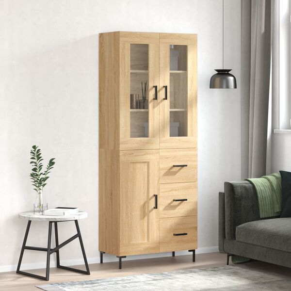 vidaXL Skř&iacute;ň highboard dub sonoma 69,5 x 34 x 180 cm kompozitn&iacute; dřevo