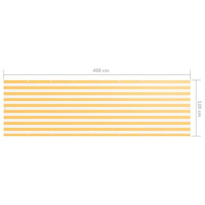 vidaXL Balkónová zástěna bílo-žlutá 120 x 400 cm oxfordská látka