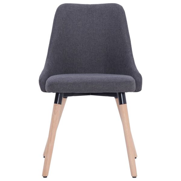 vidaXL J&iacute;deln&iacute; židle 4 ks tmavě &scaron;ed&eacute; textil