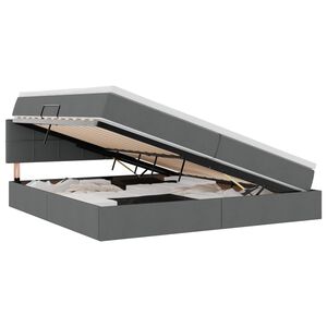 vidaXL Postel s &uacute;ložn&yacute;m prostorem a matrac&iacute; Tmavě &scaron;ed&aacute; 200 x 200 cm