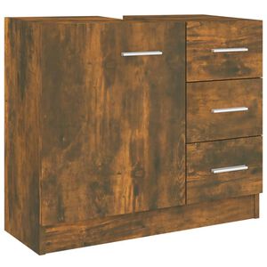 vidaXL Skř&iacute;ňka pod umyvadlo kouřov&yacute; dub 63x30x54 cm kompozitn&iacute; dřevo