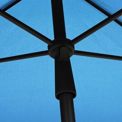 vidaXL Zahradní slunečník s tyčí 210 x 140 cm azurově modrý