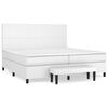 vidaXL Box spring postel s matrac&iacute; b&iacute;l&aacute; 200x200 cm uměl&aacute; kůže
