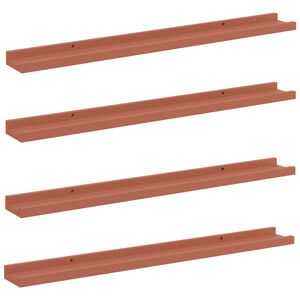 vidaXL N&aacute;stěnn&aacute; polička 4 ks Červen&aacute; 80 x 9 x 3 cm Kompozitn&iacute; dřevo