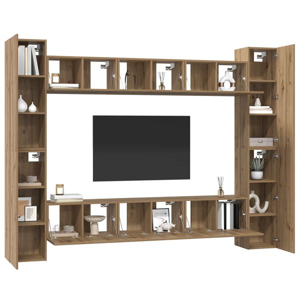vidaXL Sestava TV skříněk 10 pcs Artisanový dub 30,5 x 30 x 90 cm