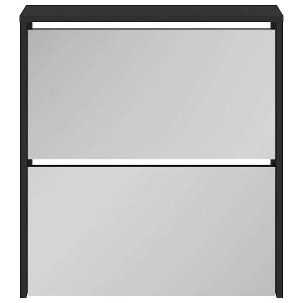 vidaXL Botn&iacute;k se zrcadlem 2patrov&yacute; čern&yacute; 63 x 17 x 67 cm