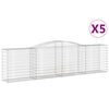 vidaXL Klenut&eacute; gabionov&eacute; ko&scaron;e 5 ks 400x50x100/120cm pozinkovan&eacute; železo