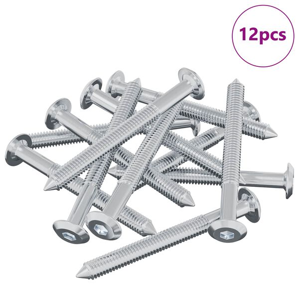 vidaXL &Scaron;roub 12 pcs Stř&iacute;brn&aacute; M6 x 60 mm Ocel