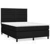 vidaXL Box spring postel s matrac&iacute; čern&aacute; 140 x 190 cm textil