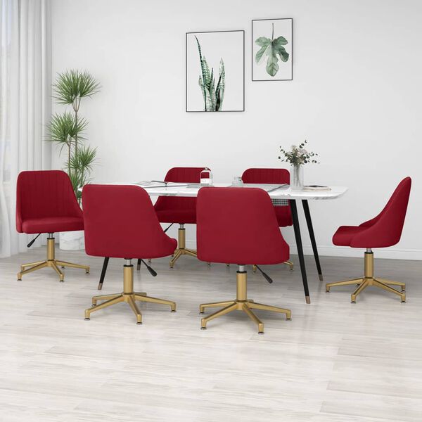 vidaXL Otočn&eacute; j&iacute;deln&iacute; židle 6 ks v&iacute;nov&eacute; samet