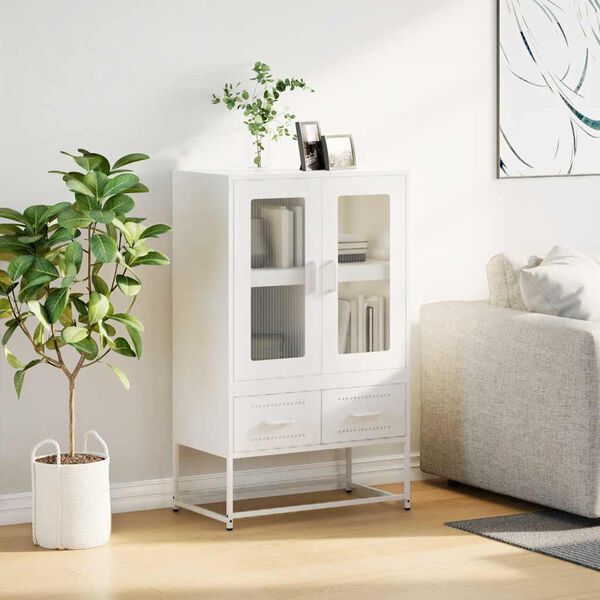 vidaXL Skříň bílá 68 x 39 x 111,5 cm ocel