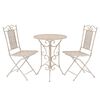 vidaXL 3d&iacute;ln&yacute; bistro set ocelov&yacute; b&iacute;l&yacute;