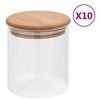 vidaXL Skleněn&eacute; d&oacute;zy s bambusov&yacute;m v&iacute;čkem 10 ks 600 ml