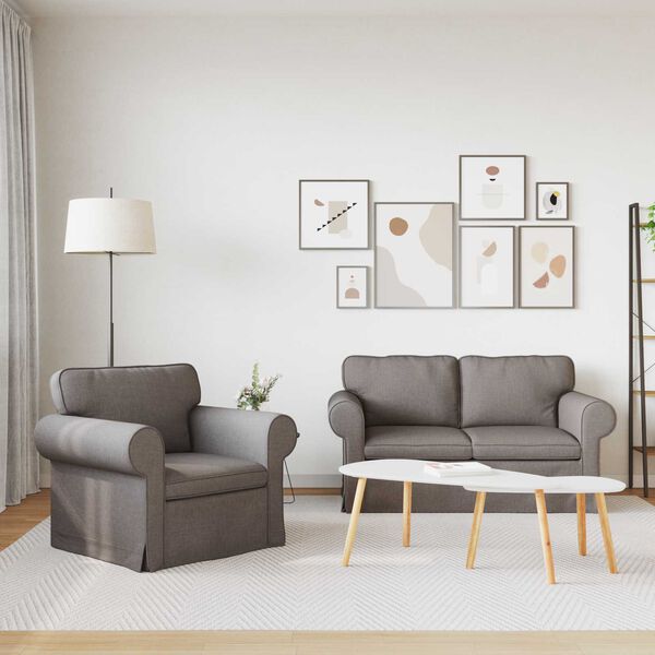 vidaXL Pohovka 2 pcs Taupe 155 x 82 x 80 cm textil