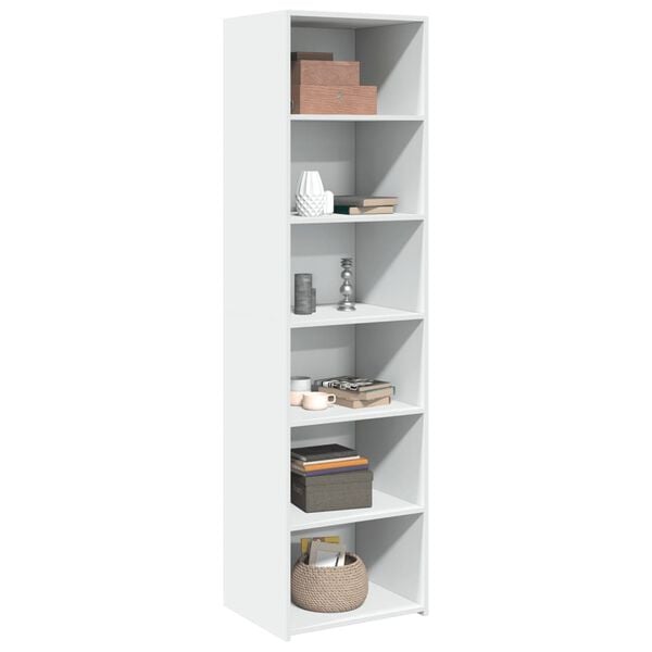 vidaXL Skř&iacute;ň highboard b&iacute;l&aacute; 50 x 41 x 185 cm kompozitn&iacute; dřevo