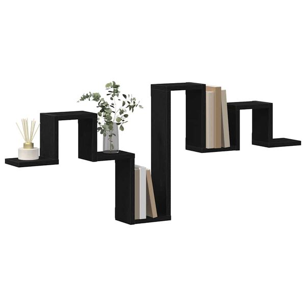 vidaXL N&aacute;stěnn&aacute; polička N&aacute;stěnn&yacute; Čern&yacute; dub 104,5 x 43 x 10 cm