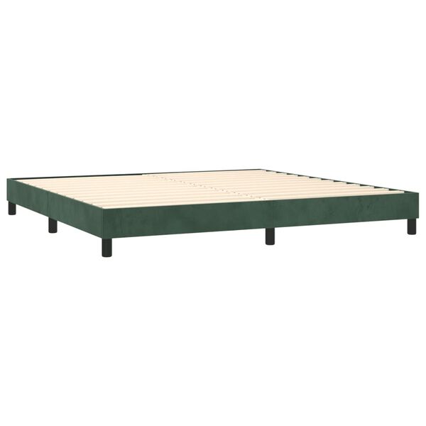 vidaXL Box spring postel s matrac&iacute; tmavě zelen&aacute; 200x200 cm samet