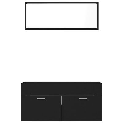 vidaXL 2dílný set koupelnového nábytku černý dřevotříska