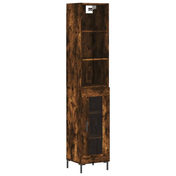 vidaXL Skř&iacute;ň highboard kouřov&yacute; dub 34,5 x 34 x 180 cm kompozitn&iacute; dřevo