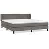 vidaXL Box spring postel s matrac&iacute; &scaron;ed&aacute; 180x200 cm uměl&aacute; kůže