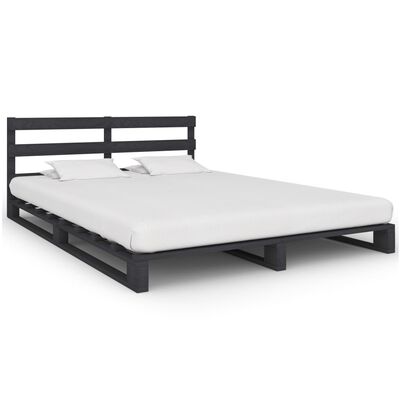 vidaXL Rám postele z palet šedý masivní borovice 140 x 200 cm