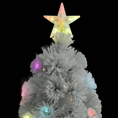 vidaXL Vánoční stromek s LED osvětlením bílý 120 cm optické vlákno