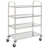 vidaXL 4patrov&yacute; kuchyňsk&yacute; voz&iacute;k 107 x 55 x 125 cm nerezov&aacute; ocel