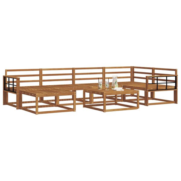 vidaXL Venkovn&iacute; pohovkov&aacute; souprava 7 pcs Př&iacute;rodn&iacute;