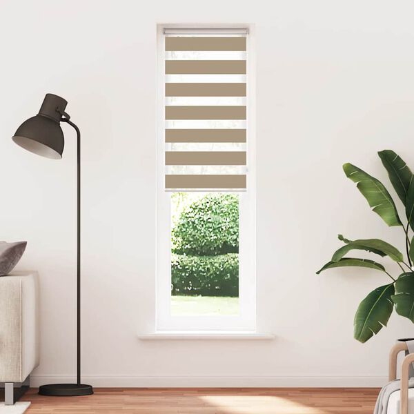 vidaXL Zebra roleta pískově hnědá šířka látky 55,9 cm polyester