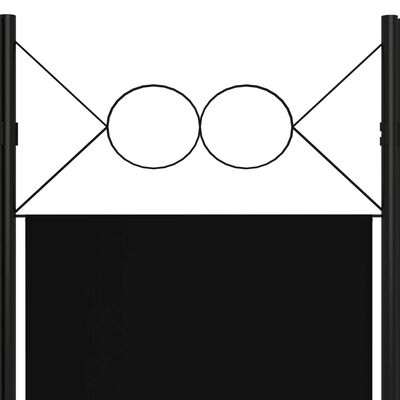 vidaXL 5dílný skládací paraván černý 200 x 180 cm