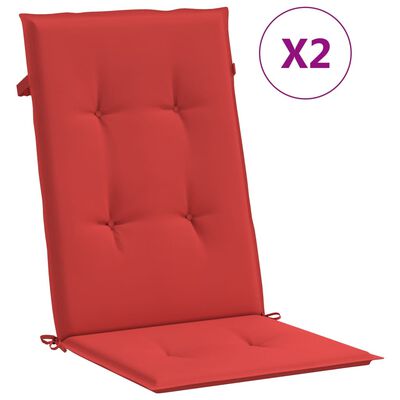 vidaXL Podušky na židli vysoké opěradlo 2 ks červené 120x50x3cm textil