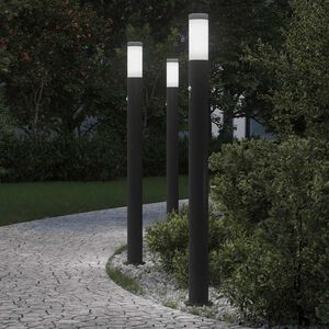 vidaXL Sloupkov&aacute; světla se senzorem 3 ks 110 cm nerezov&aacute; ocel IP44