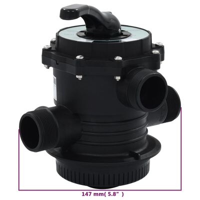 vidaXL Vícecestný ventil k pískové filtraci ABS 1,5" 6cestný