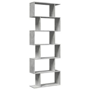 vidaXL Knihovna/děl&iacute;c&iacute; stěna 6patrov&aacute; betonově &scaron;ed&aacute; 70x24x193 cm