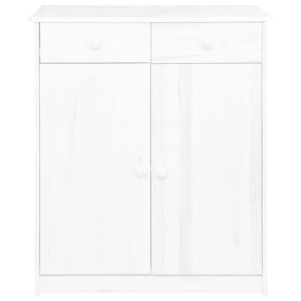 vidaXL Př&iacute;born&iacute;k se 2 z&aacute;suvkami b&iacute;l&yacute; 78 x 35 x 89 cm masivn&iacute; borovice