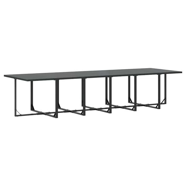 vidaXL Zahradn&iacute; j&iacute;deln&iacute; souprava 17 pcs Čern&aacute; Ocel