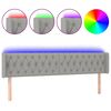vidaXL Čelo postele s LED světle &scaron;ed&eacute; 183 x 16 x 78/88 cm textil