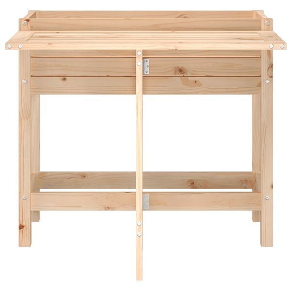 vidaXL Zahradní truhlík se skládacím stolkem masivní borové dřevo