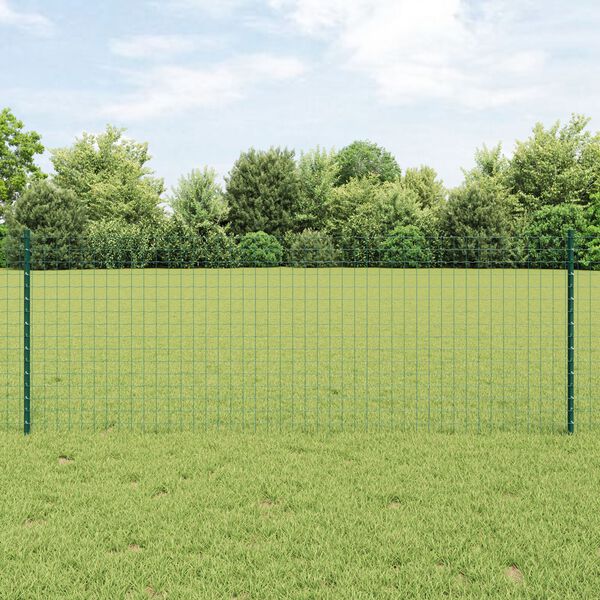 vidaXL Plot s sloupkem Zelen&aacute; 0,8 x 25 m Ocel a PVC