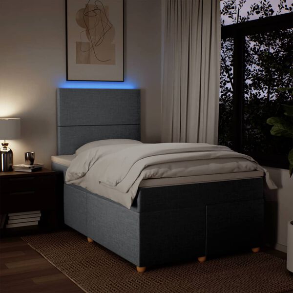 vidaXL Box spring postel s matrac&iacute; světle &scaron;ed&aacute; 120x190 cm textil