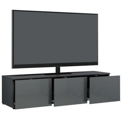 vidaXL TV stolek šedý s vysokým leskem 120 x 34 x 30 cm dřevotříska