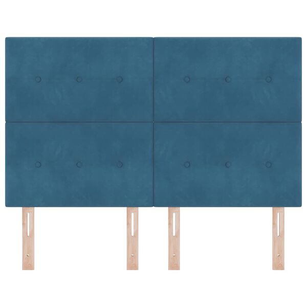 vidaXL Čelo postele s čelo Tmavě modr&aacute; 144 cm Uměl&aacute; kůže