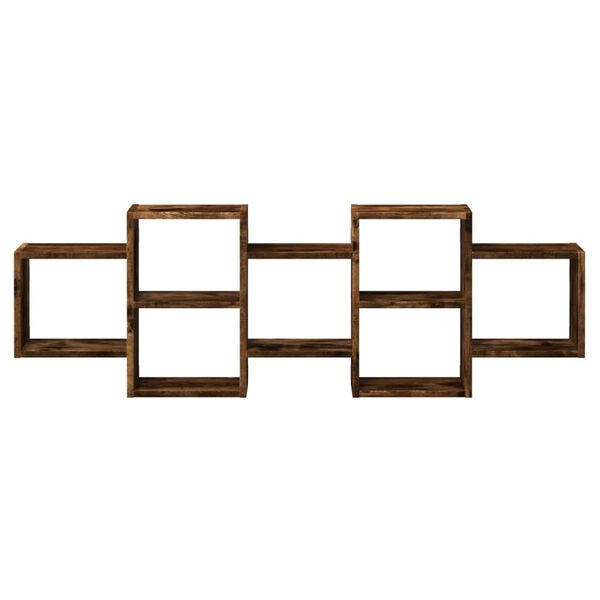 vidaXL Nástěnná police kouřový dub 129 x 18 x 42 cm kompozitní dřevo