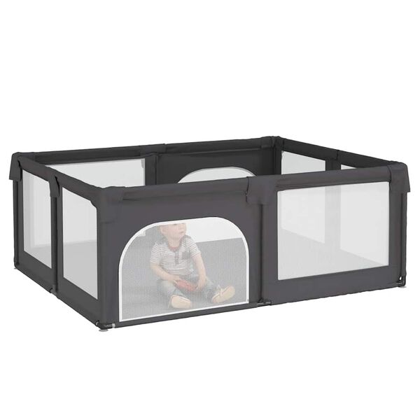 vidaXL Dětská ohrádka se 2 dvířky tmavě šedá oxfordská tkanina