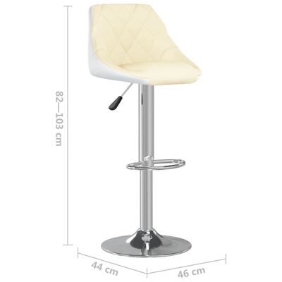 vidaXL Barové židle 2 ks krémové a bílé umělá kůže